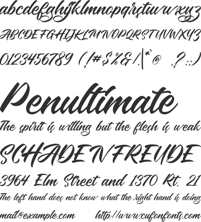 The Speciment font preview