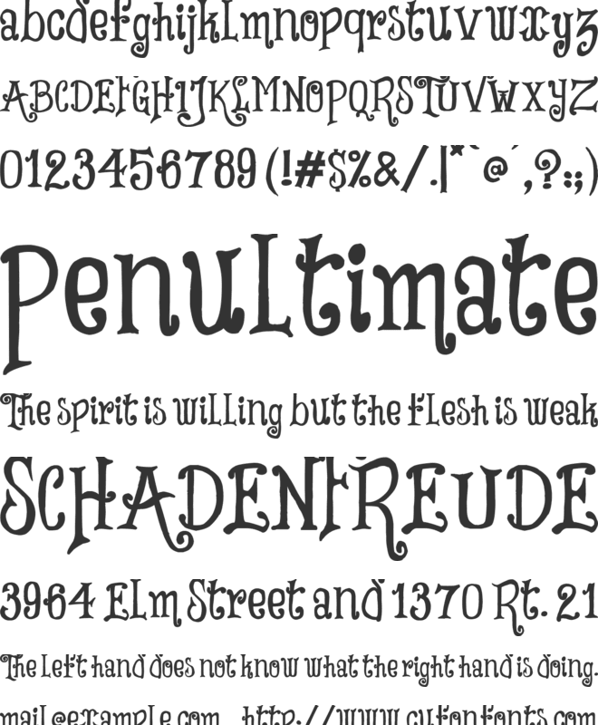 Tricky Hearts font preview