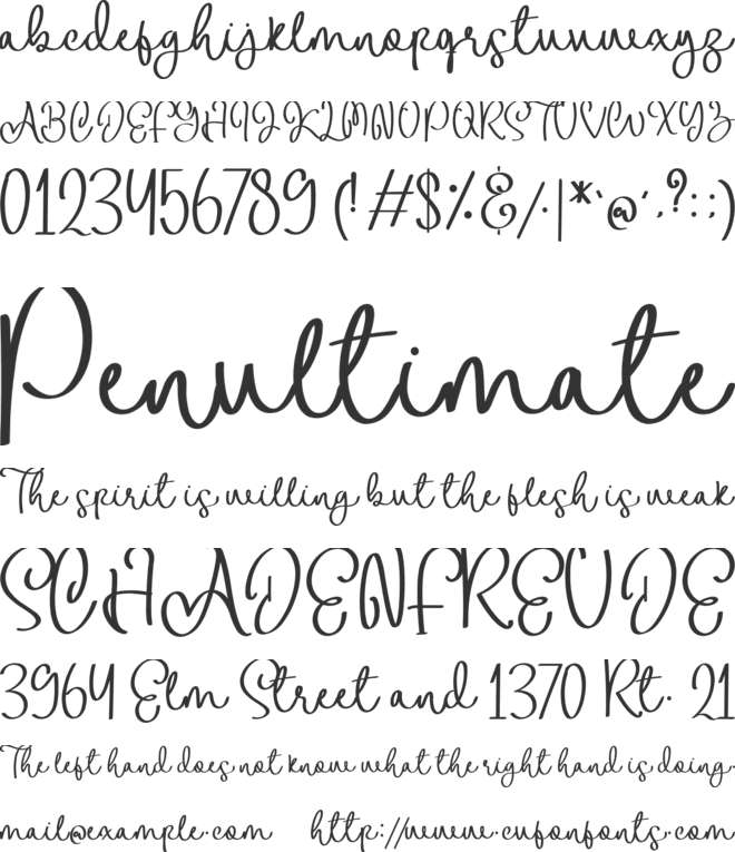 Amellis font preview