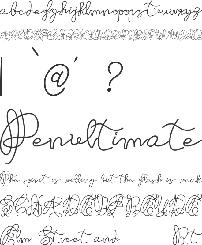 Just Thought font preview