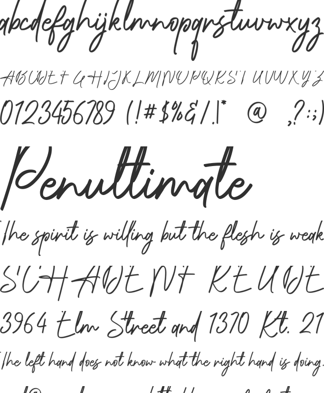 Nature Beauty font preview
