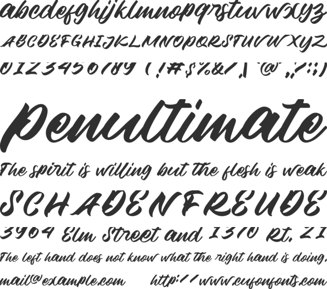 Millano Script font preview