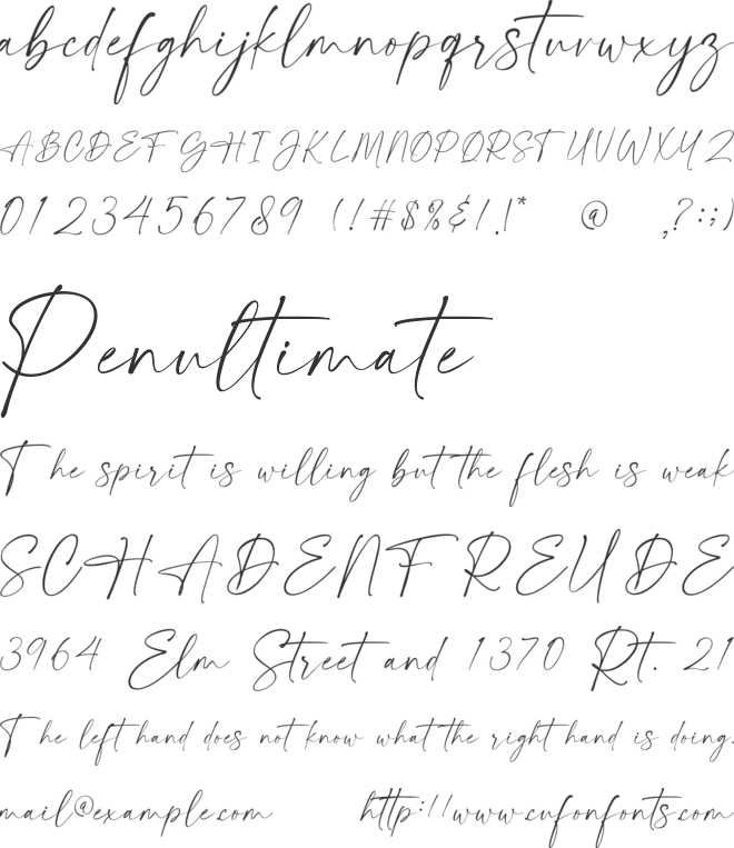 La Beauties font preview