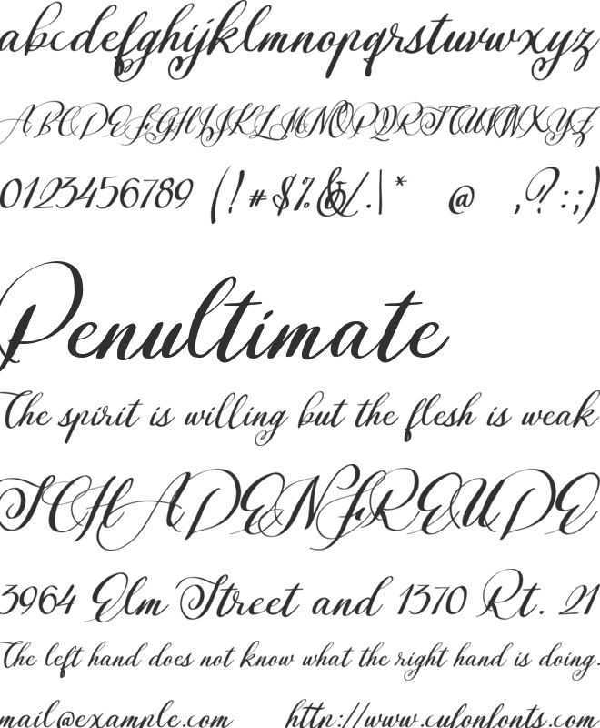 The Longlight font preview