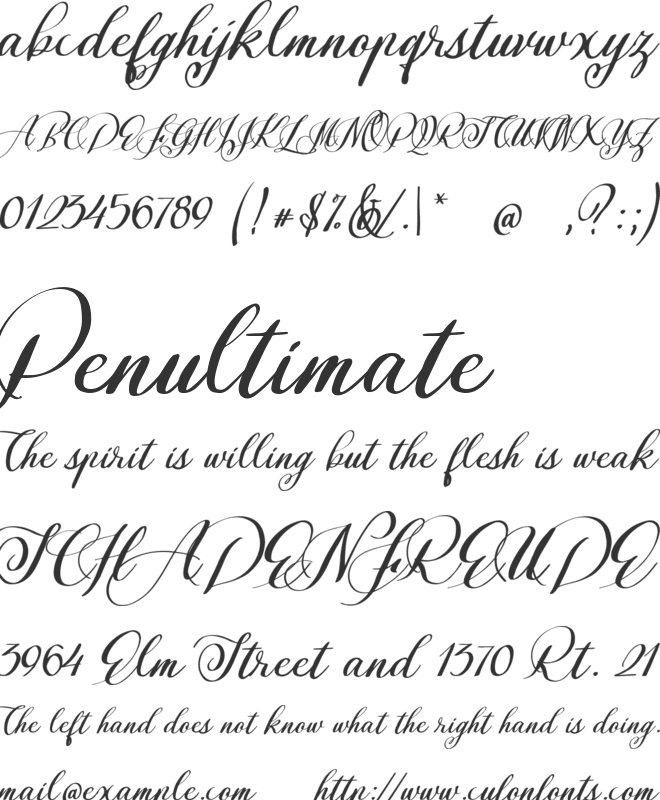 The Longlight font preview