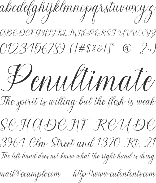 Honeylove font preview