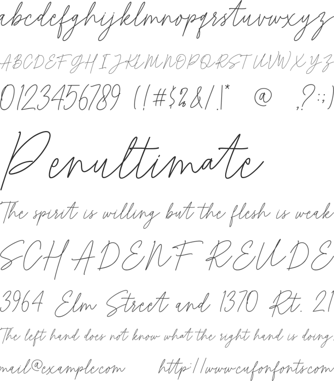 Photomark Signature font preview