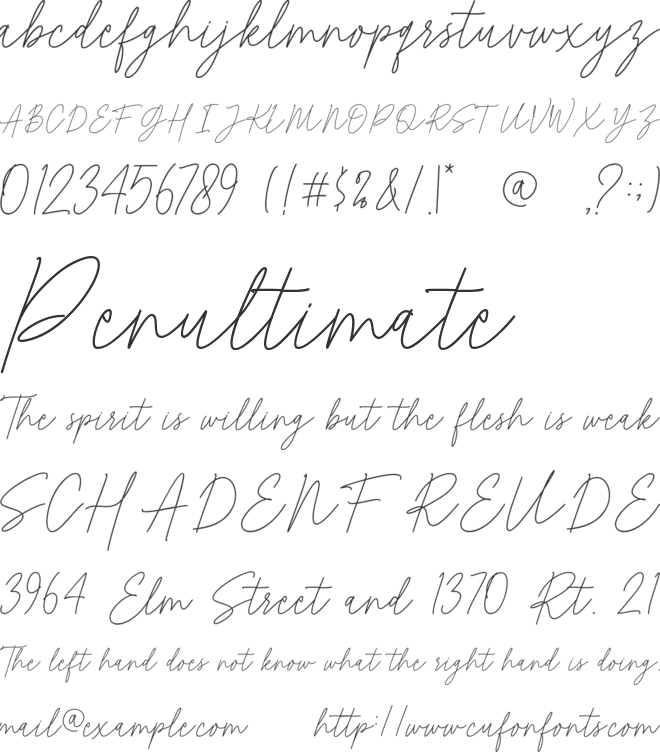 Photomark Signature font preview