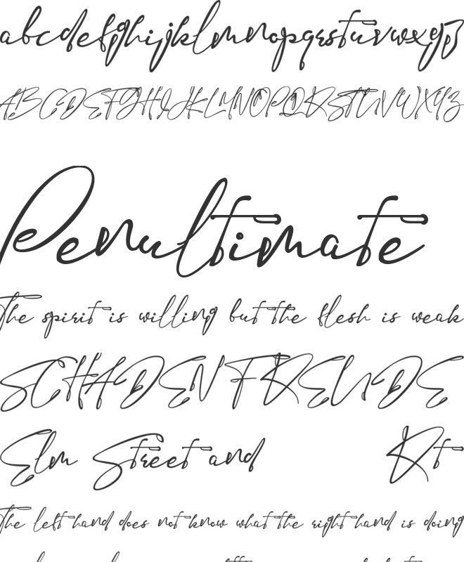 Right  Mellody font preview