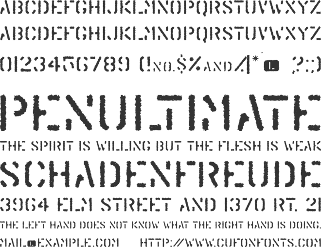 Trendy University font preview