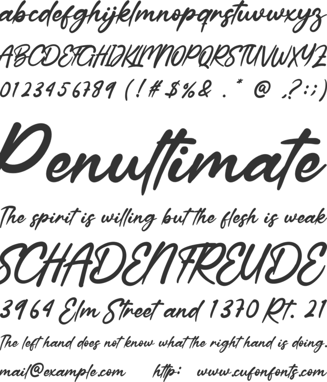 Homelove font preview