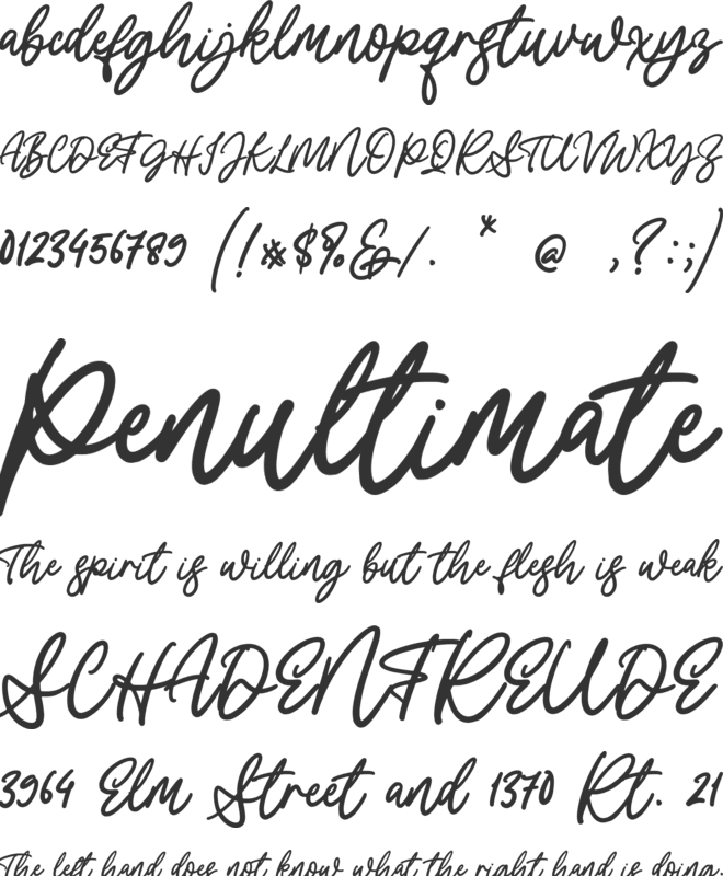 Shymptany font preview