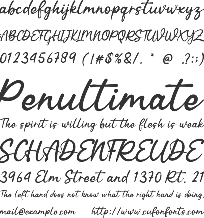 Silent Story font preview