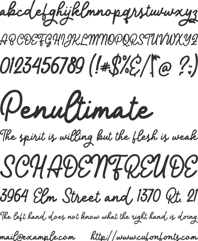 Azzura Lineweight font preview