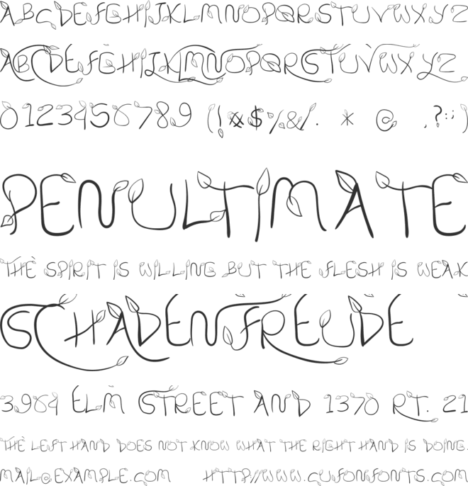 My Leaf font preview