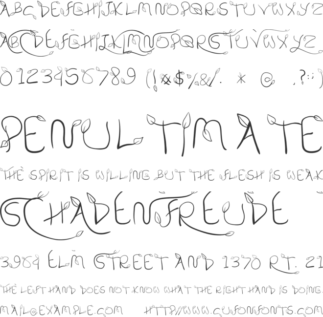 My Leaf font preview