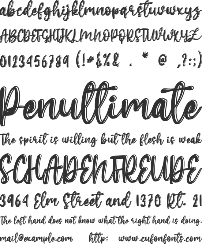 Hello Holliday font preview