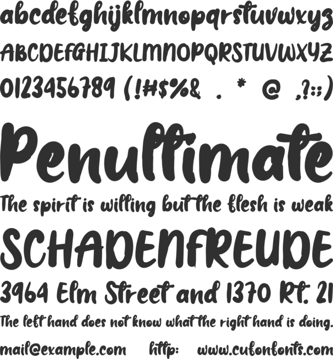Handmade font preview