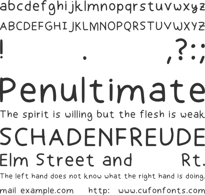 Cutewritten font preview
