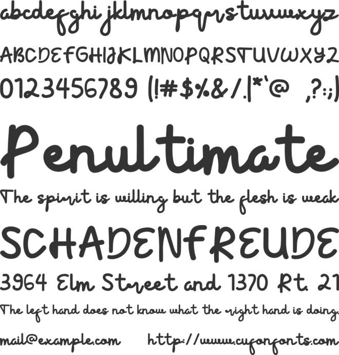 Velonia font preview