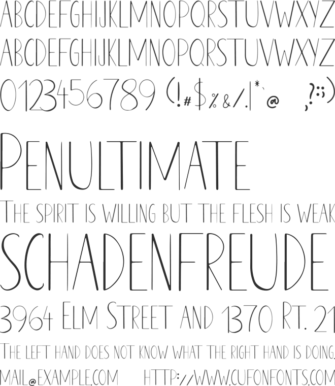 MARCONDENSED font preview