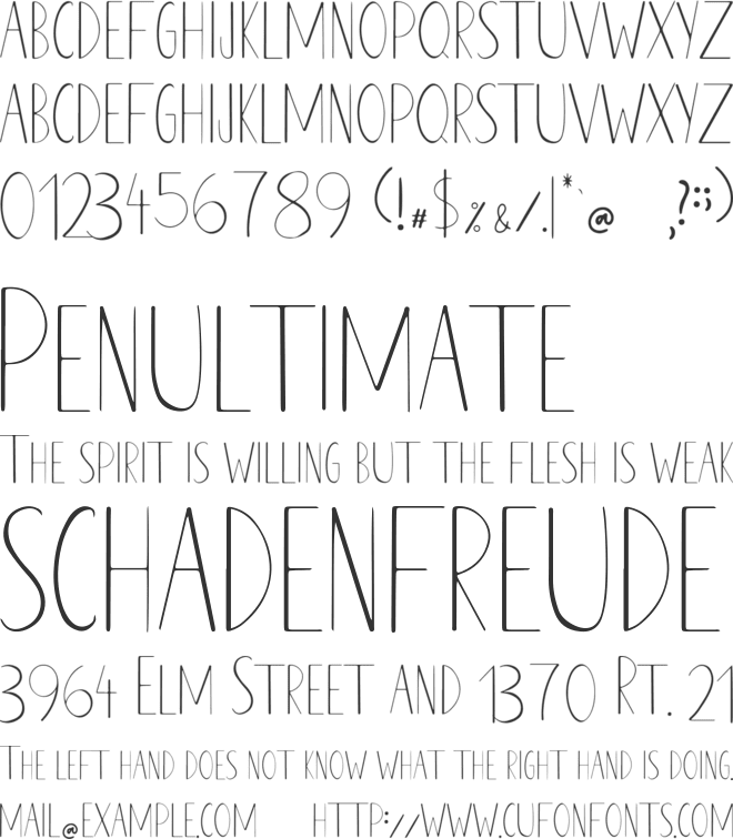 MARCONDENSED font preview