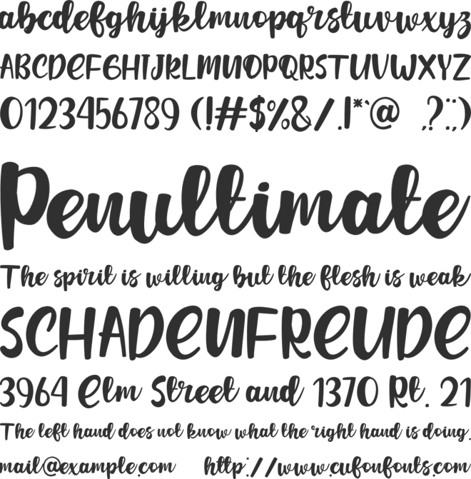 Jafeline Hand font preview
