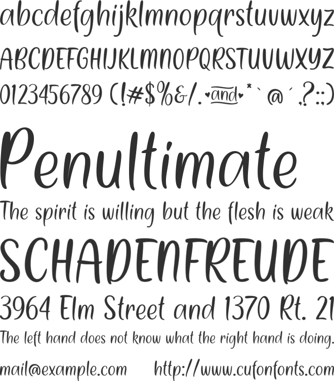 Love And Faith font preview
