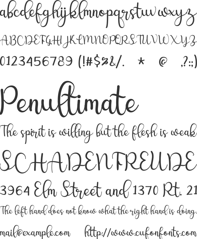 Melya font preview