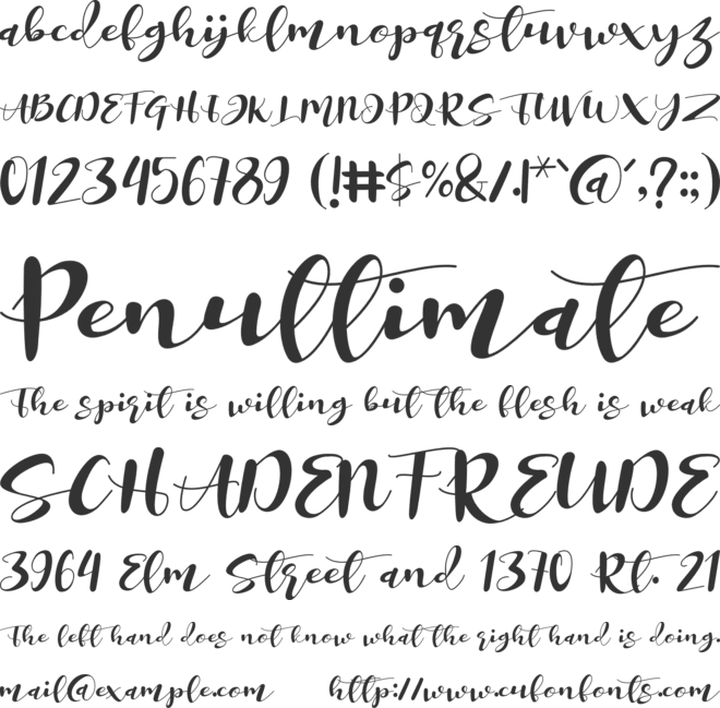 Miracle Nature font preview