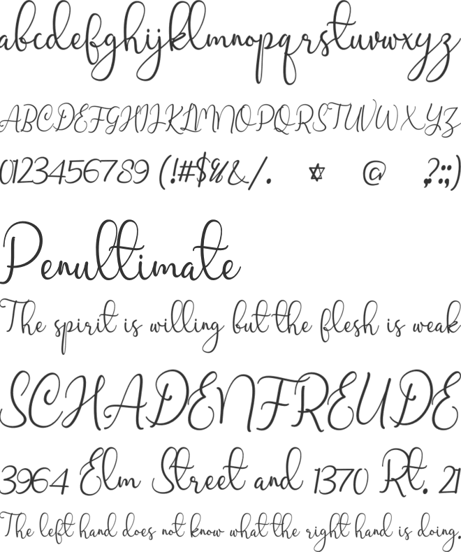 Marlyana font preview