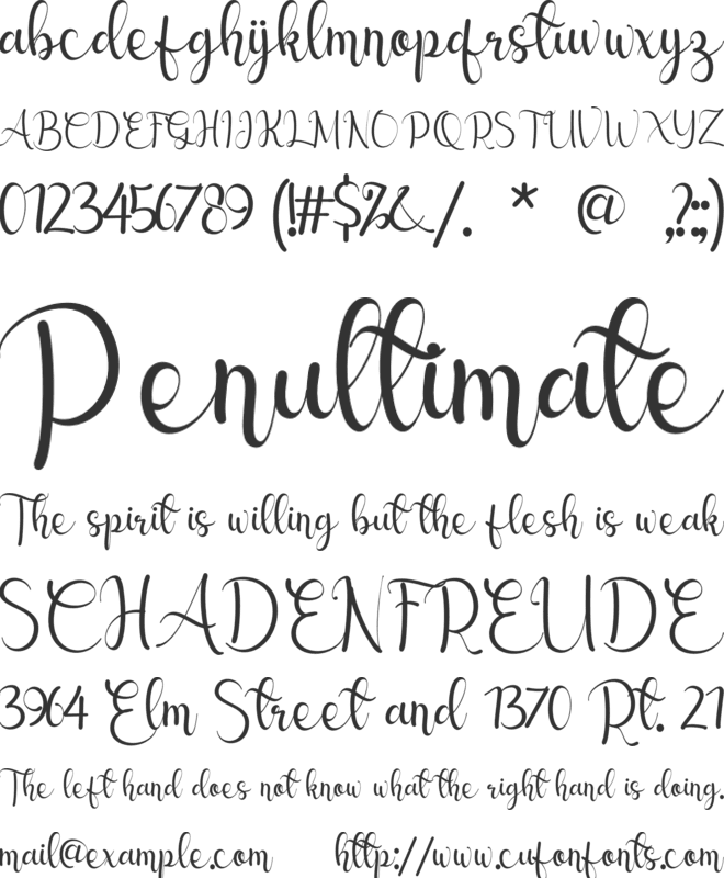 Delyna font preview