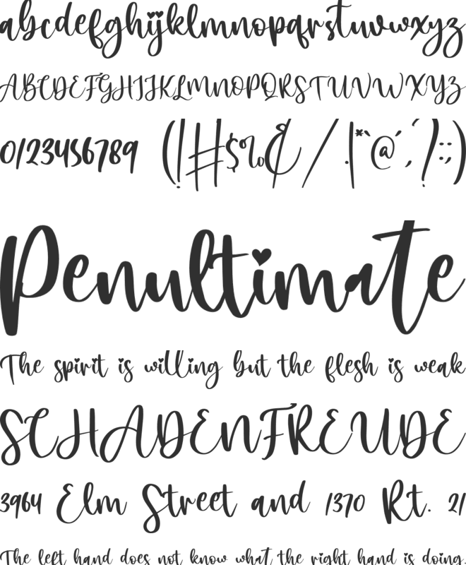 Hello Lovely font preview