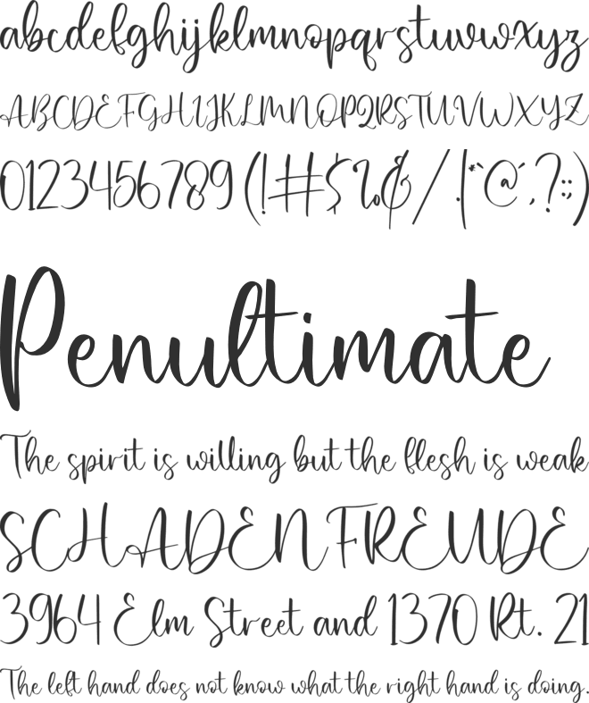 Hello December font preview