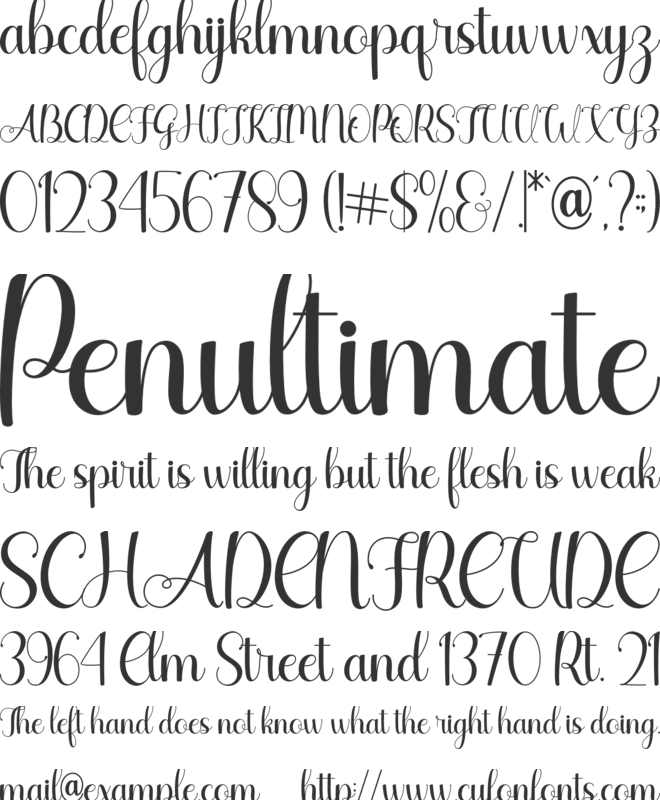Agilia font preview