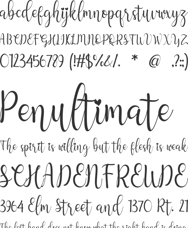 Gashina font preview