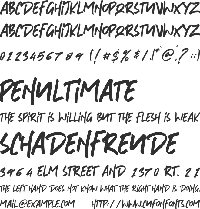 Barefood Sign Brush font preview