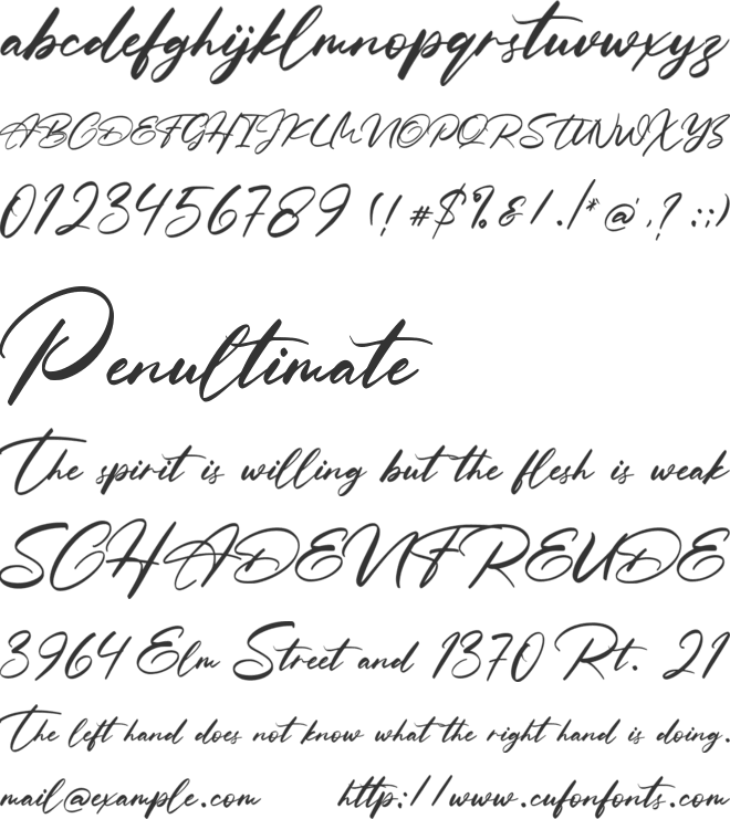 Barefood Sign font preview