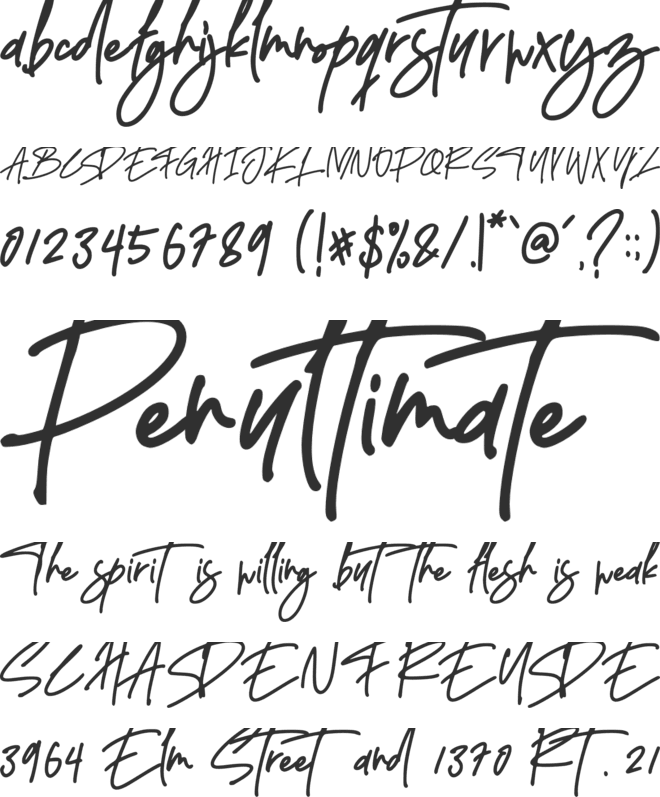 Delistha Signature font preview