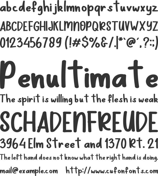 Note Kids School font preview