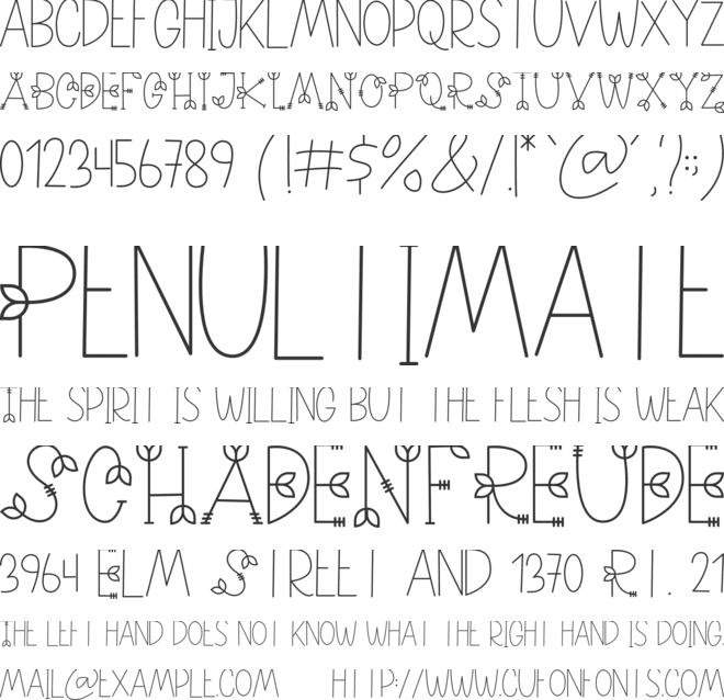 NATURE green font preview