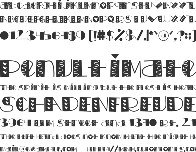 LOVE doly font preview