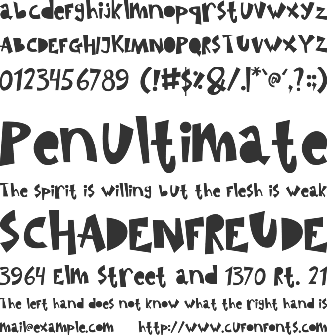 SIMBA KING font preview