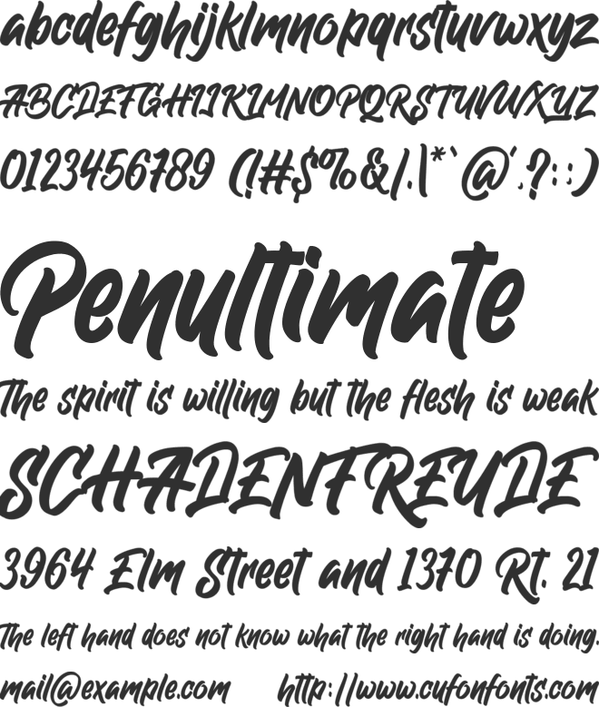 Rolling font preview