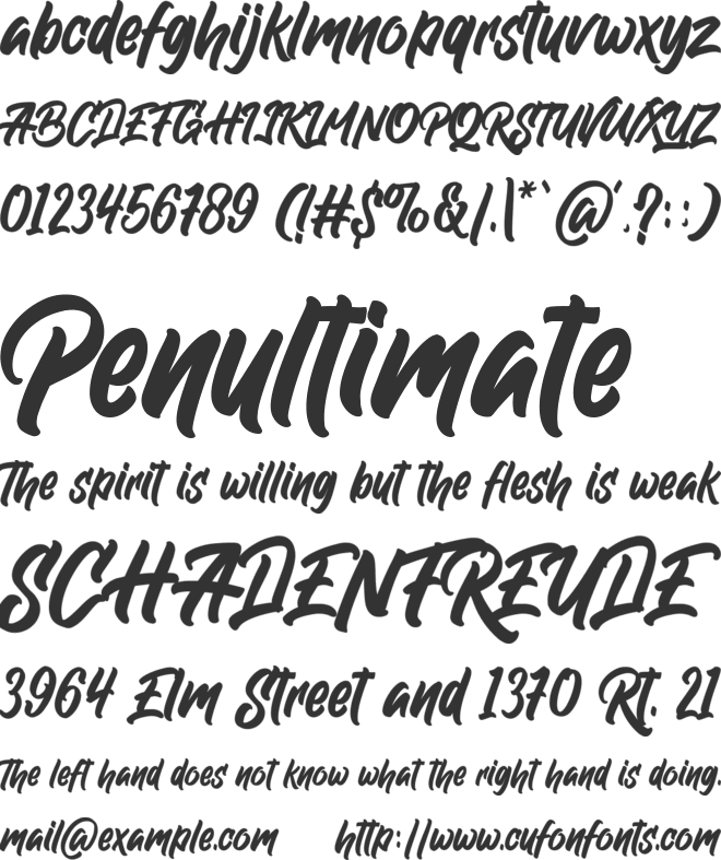 Rolling font preview