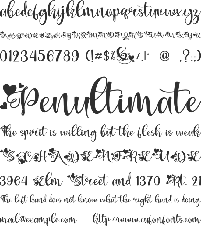 Love Match font preview