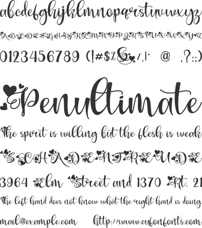 Love Match font preview