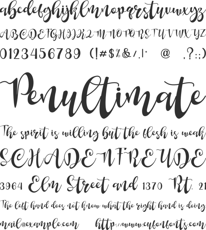 Aunten Bedany font preview