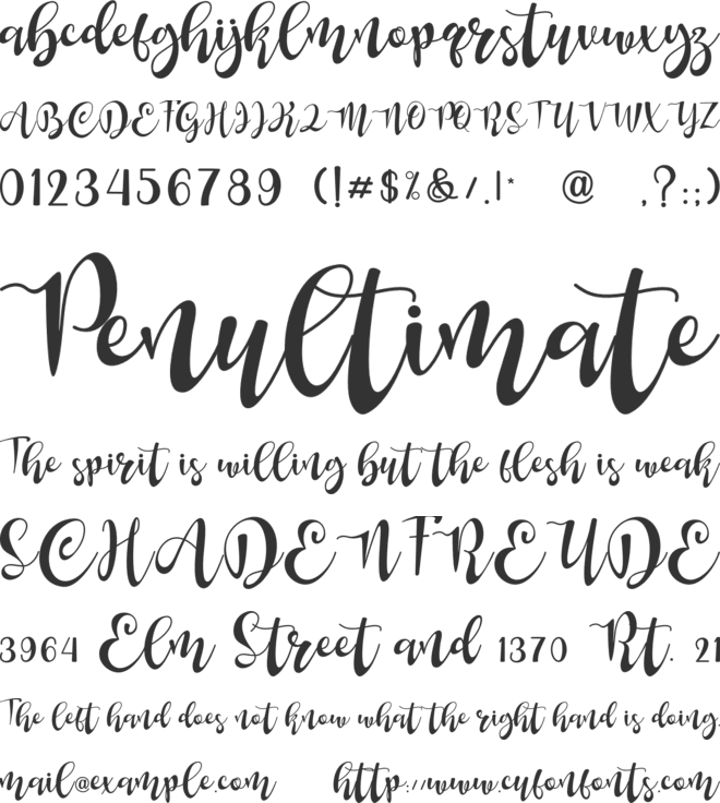 Aunten Bedany font preview