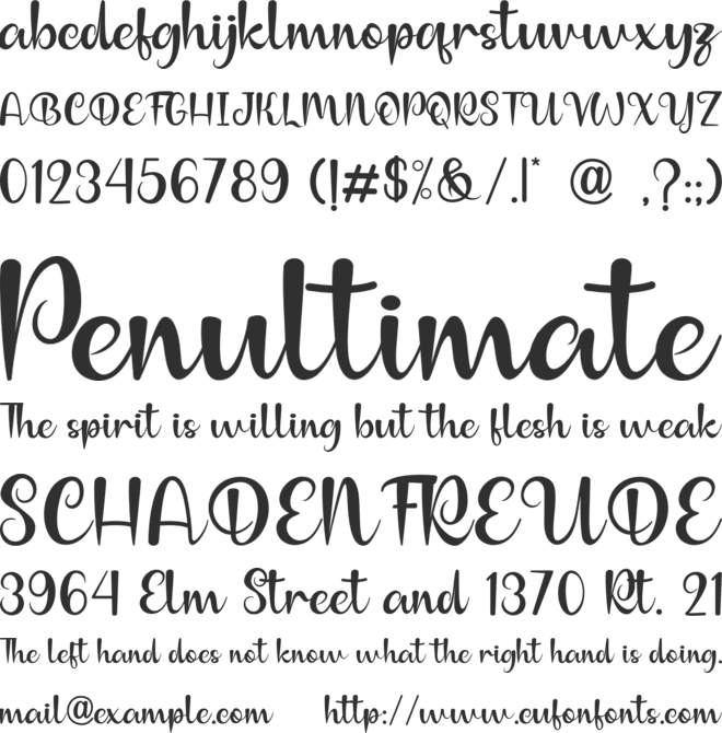 Anilupa font preview